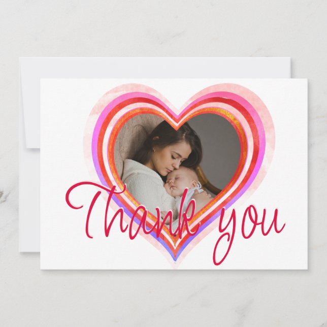 Little Sweetheart Valentine Watercolor Baby Shower Thank You Card (Front)