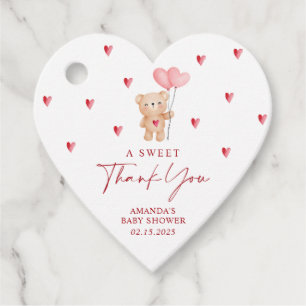 Little Sweetheart Valentine's Baby Shower Heart Favour Tags