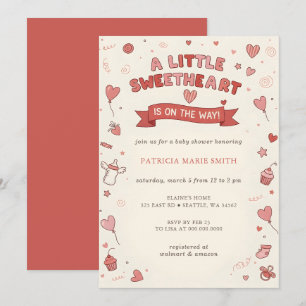 Little Sweetheart Valentines Baby Shower Invitation