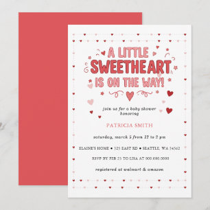 Little Sweetheart Valentines Baby Shower Invitation