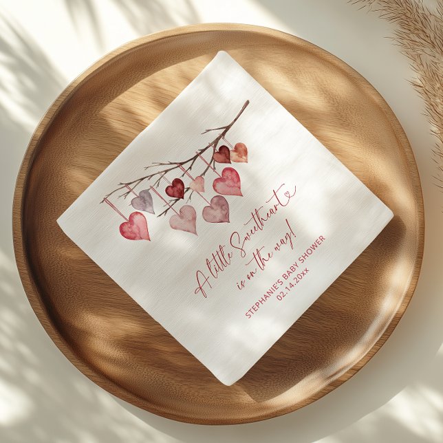 Little Sweetheart Valentines Baby Shower Paper Napkin (Creator Uploaded)