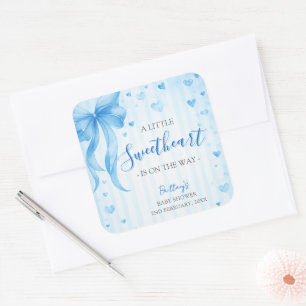 Little Sweetheart Valentines Baby Shower  Square Sticker
