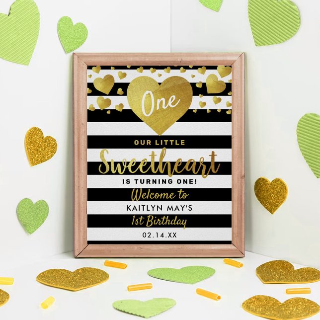 Little Sweetheart Valentine's Day Any Age Birthday Poster (Creator Uploaded)