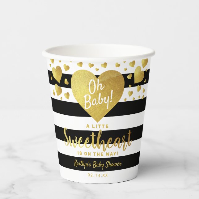 Little Sweetheart Valentine's Day Baby Shower Paper Cups (Front)
