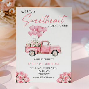 Little Sweetheart Valentine's Day Birthday Party Invitation