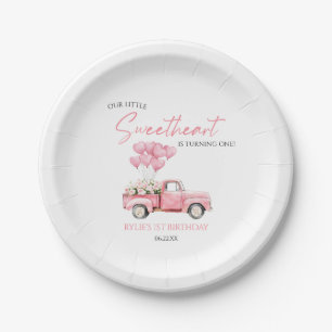 Little Sweetheart Valentine's Day Birthday Party Paper Plate