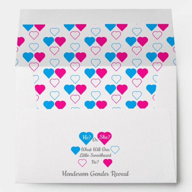 Little Sweetheart Valentine's Day Gender Reveal Envelope (Back (Bottom))
