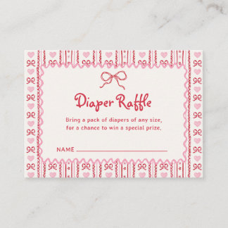 Little Sweetheart Valentines Diaper Raffle Card
