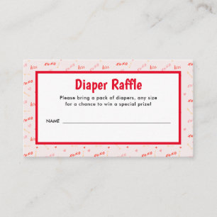 Little Sweetheart Valentines Diaper Raffle  Enclosure Card