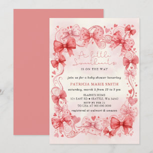 Little Sweetheart Valentines Girl Baby Shower Invitation