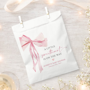 Little Sweetheart Valentine's Pink Bow Baby Shower Favour Bag