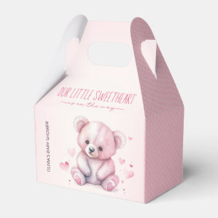 Little sweetheart watercolor bear Baby Shower Favor Box