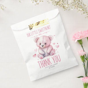 Little sweetheart watercolor bear Baby Shower Favour Bag