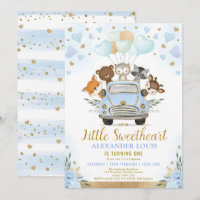 Little Sweetheart Woodland Animals Boy Birthday