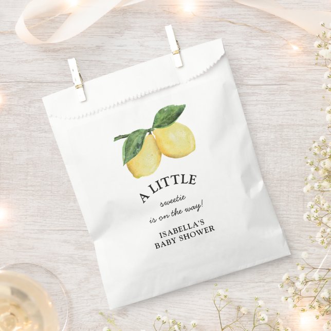 Little Sweetie Lemon Baby Shower  Favour Bag (Clipped)