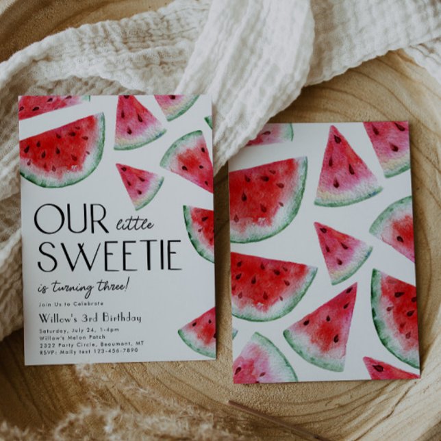 Little Sweetie Watermelon Invitation d'anniversair (Créateur téléchargé)