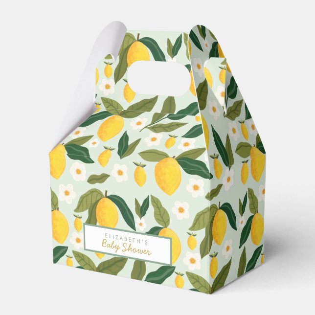 Little Sweetie Yellow Lemon  Baby Shower  Favor Box (Front Side)