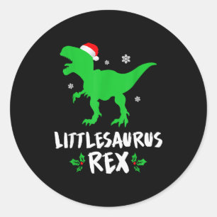 Little T Rex Matching Family Christmas Dinosaur Sh Classic Round Sticker