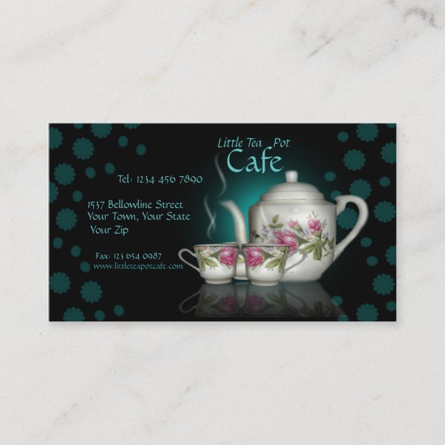 Little Tea Pot Cafe Shop Business Card (Front)
