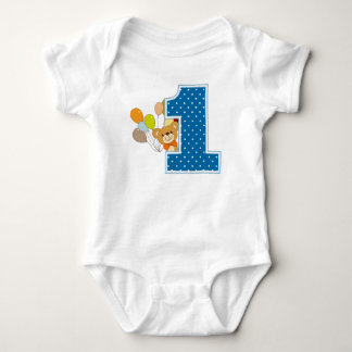 Little Teddy 1 Birthday Cake Smash One Photoshoot Baby Bodysuit