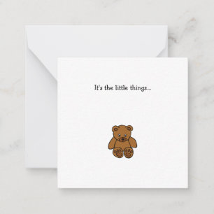 Little Teddy Bear Mini Remerciements Carte Note