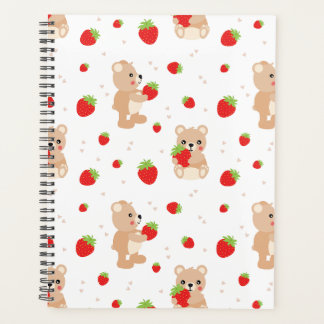Little teddy bear with strawberry