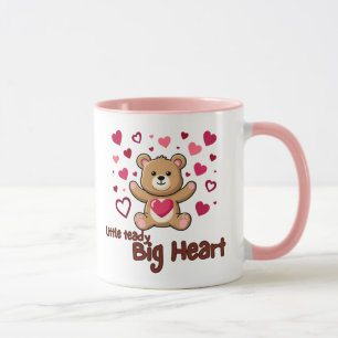 "Little Teddy Big Heart" Cute Bear Two-Tone Mug
