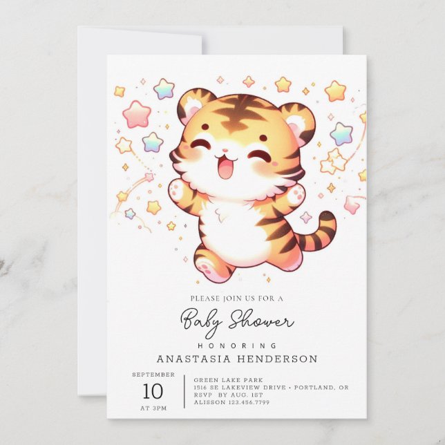 Little Tiger Baby Shower Invitation (Front)