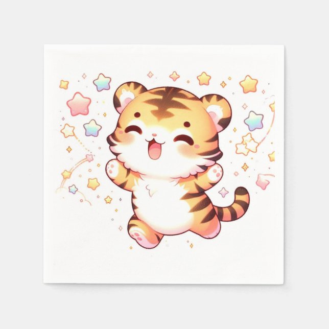 Little Tiger Baby Shower Napkin (Front)
