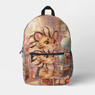 Little Tiger Scholar – A Whimsical Journey  Printed Backpack