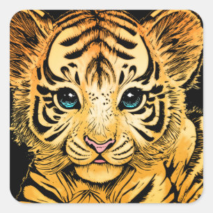 LITTLE TIGER SQUARE STICKER