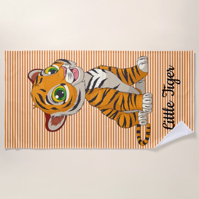 Little Tiger Stripes Beach Towel (Front)