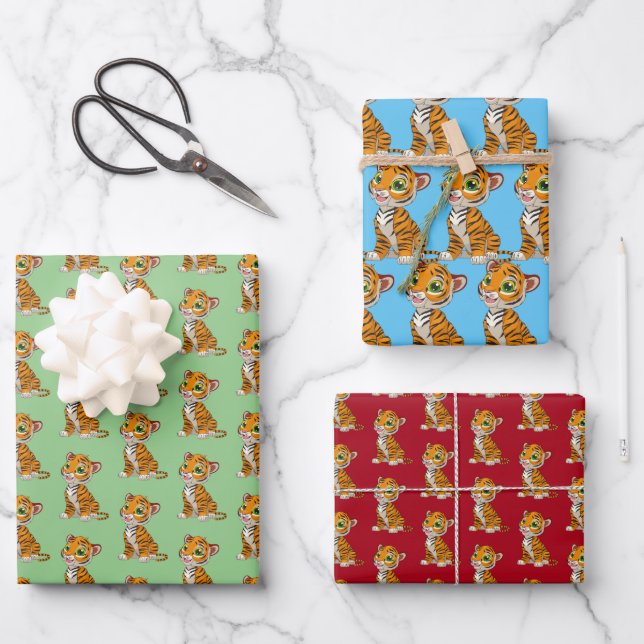 Little Tiger  Wrapping Paper Set (Front)