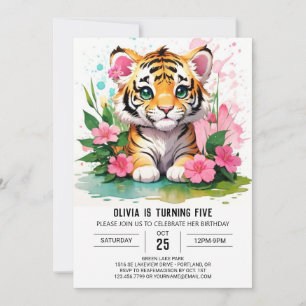 Little Tiger's Big Adventure Birthday Invitation