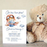 Little tiny pilot airplane time flies birthday