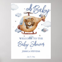 Little tiny pilot helicopter baby shower welcome