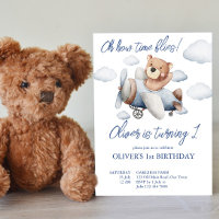 Little tiny teddy pilot airplane birthday party