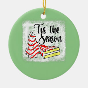 Little Tis' The Season Christmas Tree Cakes Debbie Ceramic Ornament