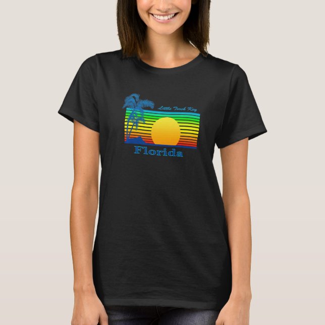 Little Torch Key Florida Retro Tropical Beach Suns T-Shirt (Front)