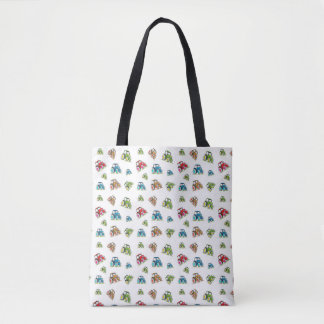 Little Tractors Tote Bag, White