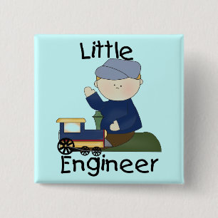 Little Train Engineer T-shirts and Gifts 2 Inch Square Button
