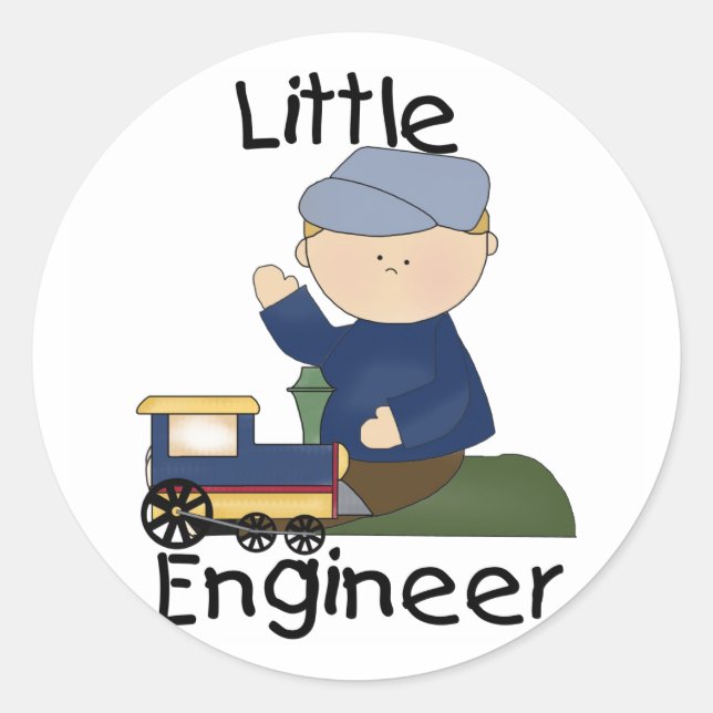 Little Train Engineer T-shirts and Gifts Classic Round Sticker (Front)