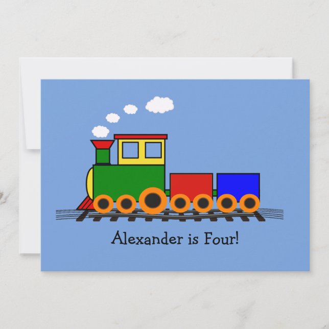 Little Train Party Invitation (Front)