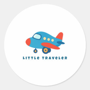 Little Traveler Airplane for Kids Classic Round Sticker
