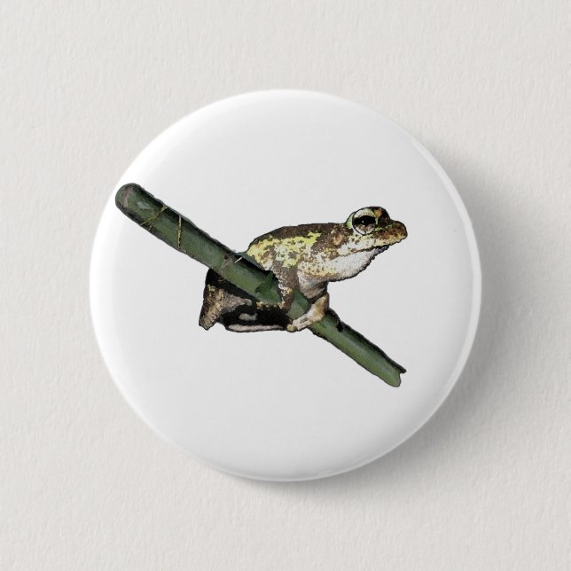 Little Tree Frog Oil Paint, Badge 2 Inch Round Button (Front)