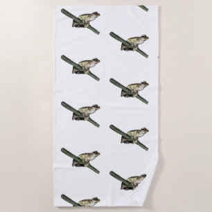 Little Tree Frog Oil Paint, Beach Towel