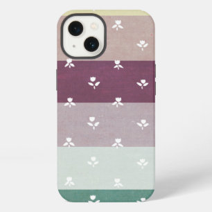Little Tulips on Pastel Stripes iPhone 13 Case
