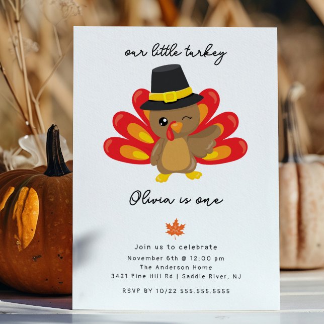 Little Turkey 1st Birthday Invitation (Creator Uploaded)