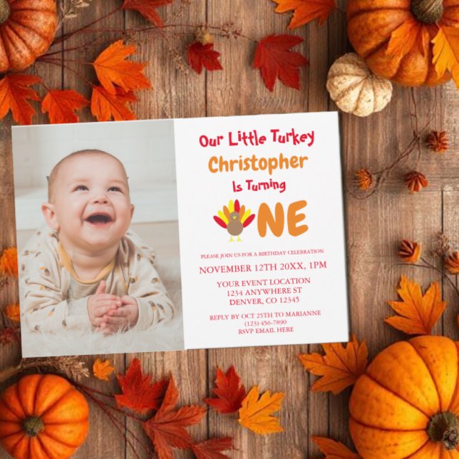 Little Turkey 1st Birthday Invitation (Creator Uploaded)
