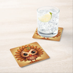 Little Turkey 4 Square Paper Coaster